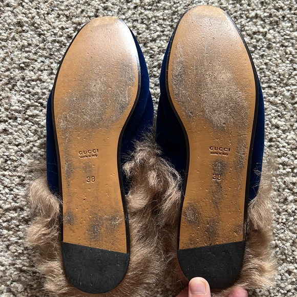 Gucci Velvet Fur Princetown - Picture 8 of 12